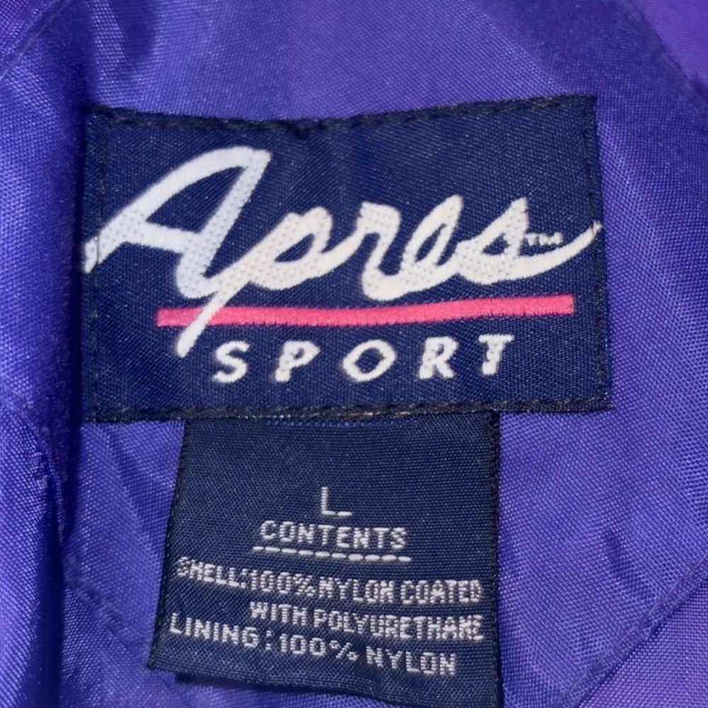Vintage Apres Sport Jacket Womens L Nylon Winter Ski Retro 80s Zip Coat